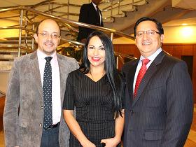 Dr. Nerio Delgado, Srta. Verónica Arias y Sr. Marcelo Bravo